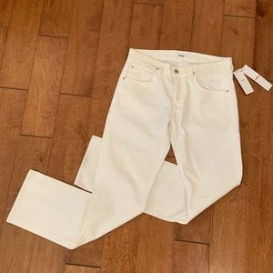 HUDSON Women sz 31 Byron Straight Leg White Jeans